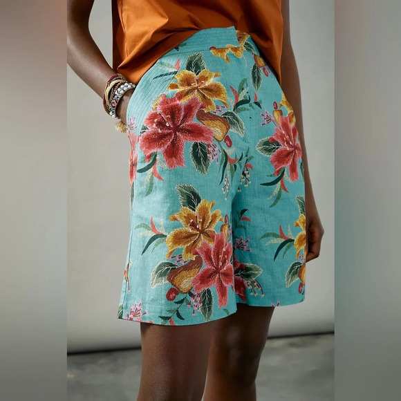 Farm Rio Anthropologie Melanie Bermuda Floral Print Shorts Size XS - Picture 2 of 13